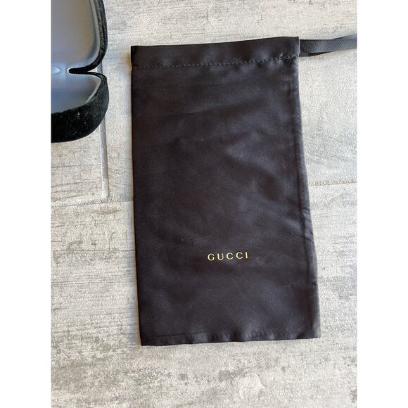 GUCCI Sunglass Eyeglass Case Black Velvet Clamshell Eyewear w/ Silk Pouch NEW - Picture 6 of 7